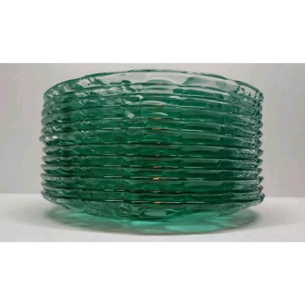 12 Vintage Libbey Orchard Green 8